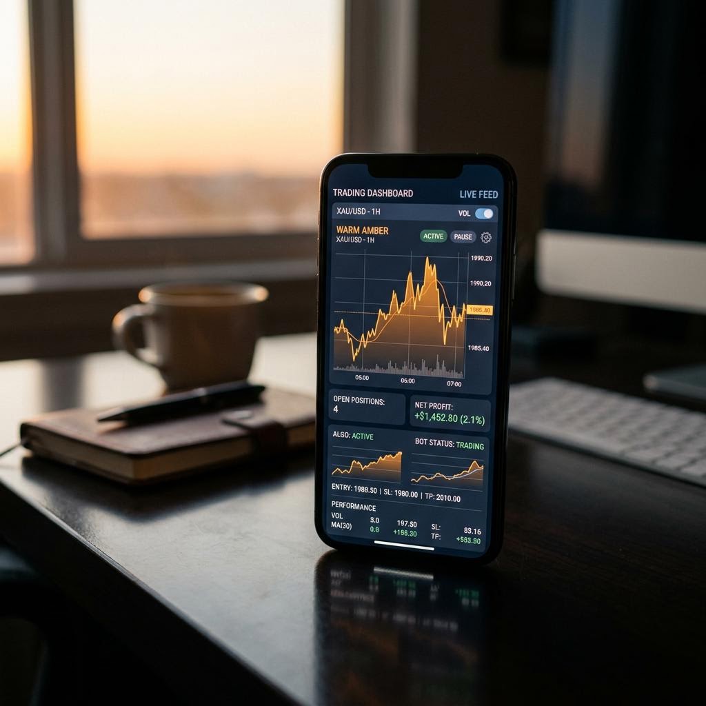 Meridian Vestik AI crypto trading platform running on smartphone